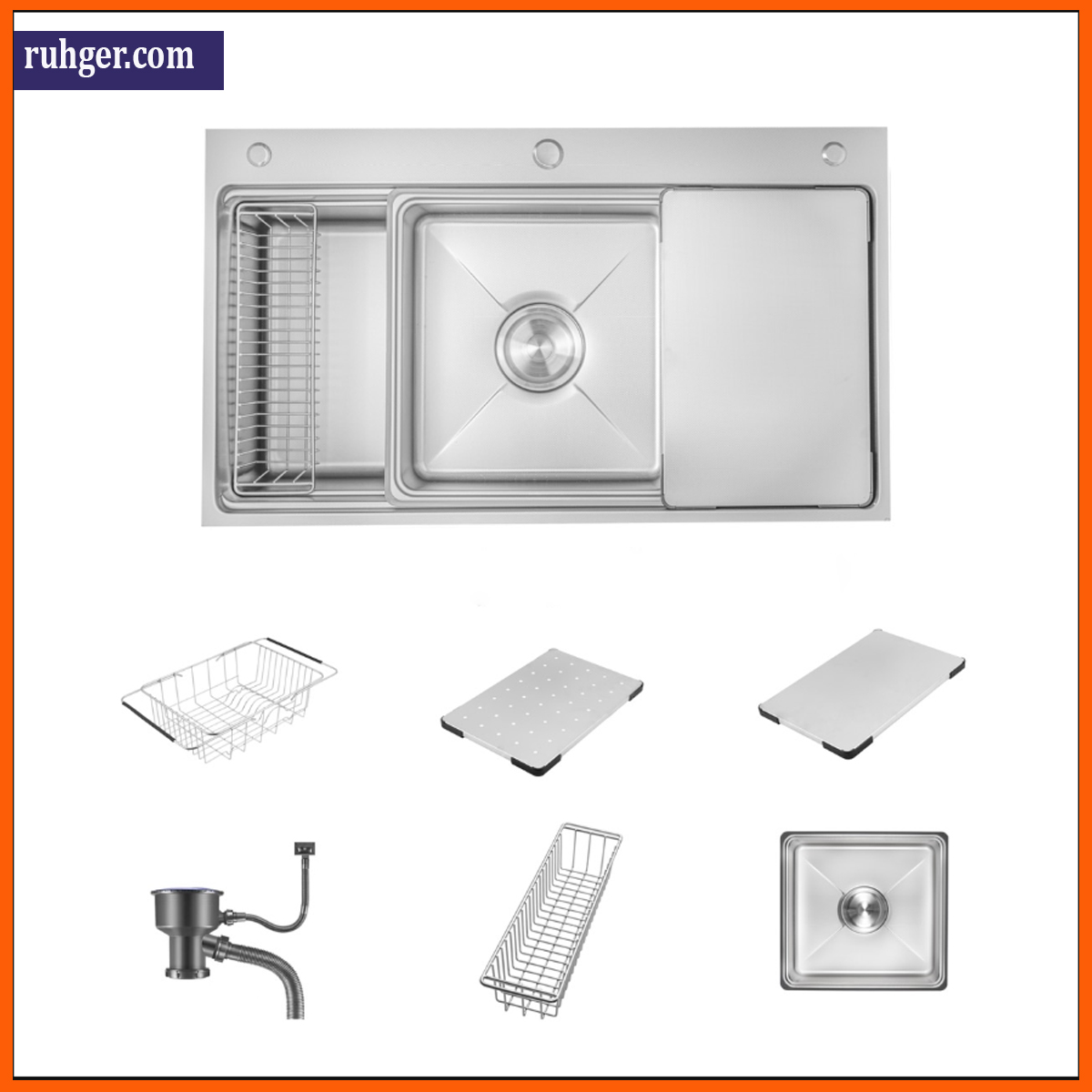 Chậu rửa bát SENSUTO S8650TS Decor thiết kế hiện đại, lòng sâu chống bắn nước