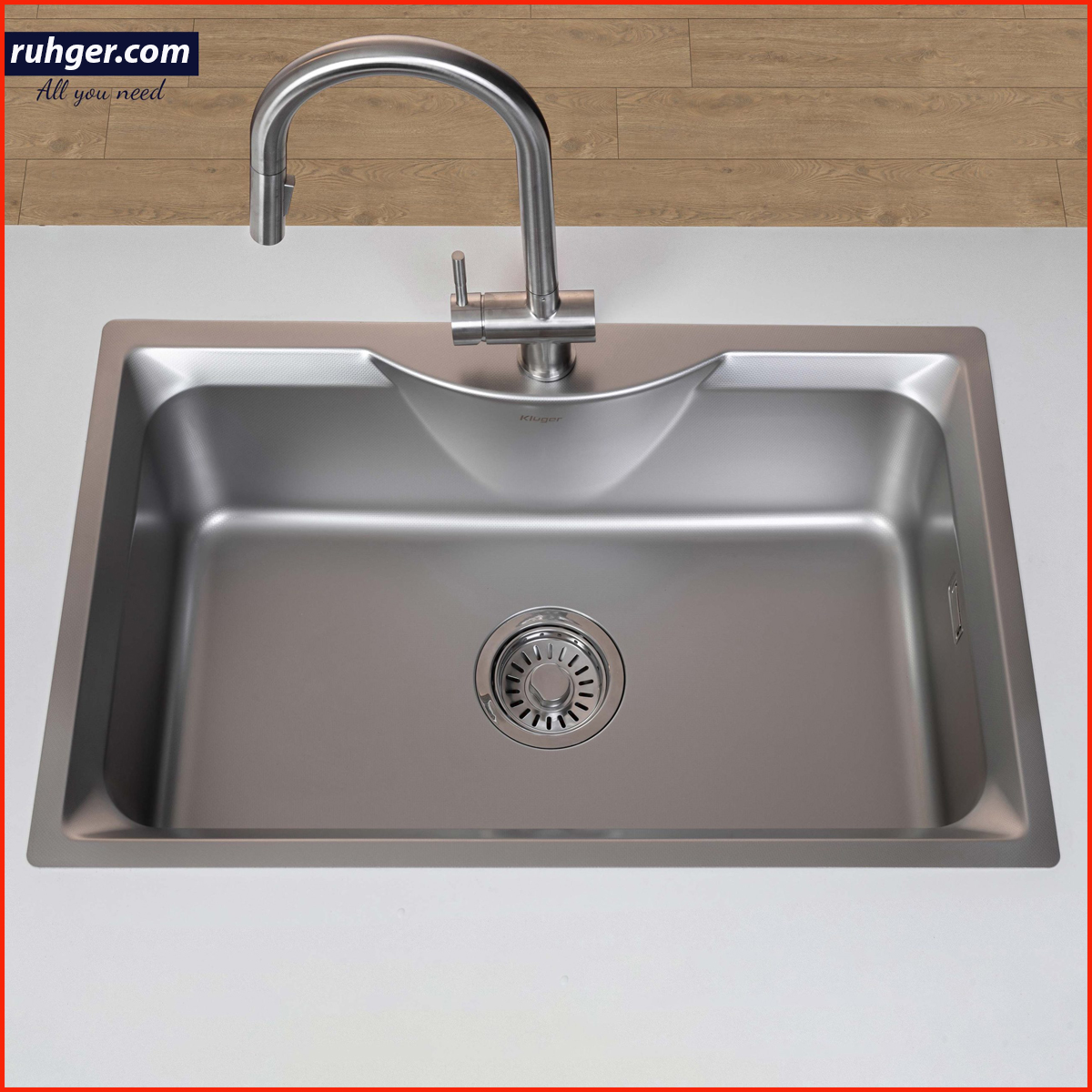 Chậu rửa bát Kluger KW8191FS – S79 inox 304 cao cấp lắp đặt trong không gian bếp sang trọng