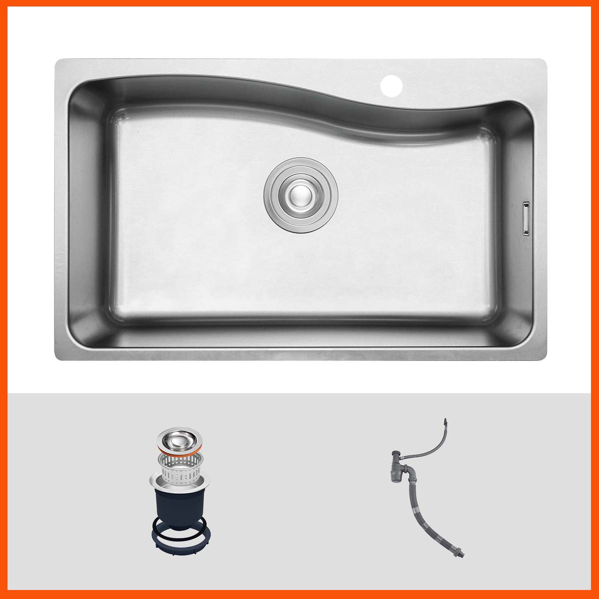 Chậu rửa bát Kluger KF8131FS – S80 1 hố inox 304, thiết kế sang trọng, dễ vệ sinh