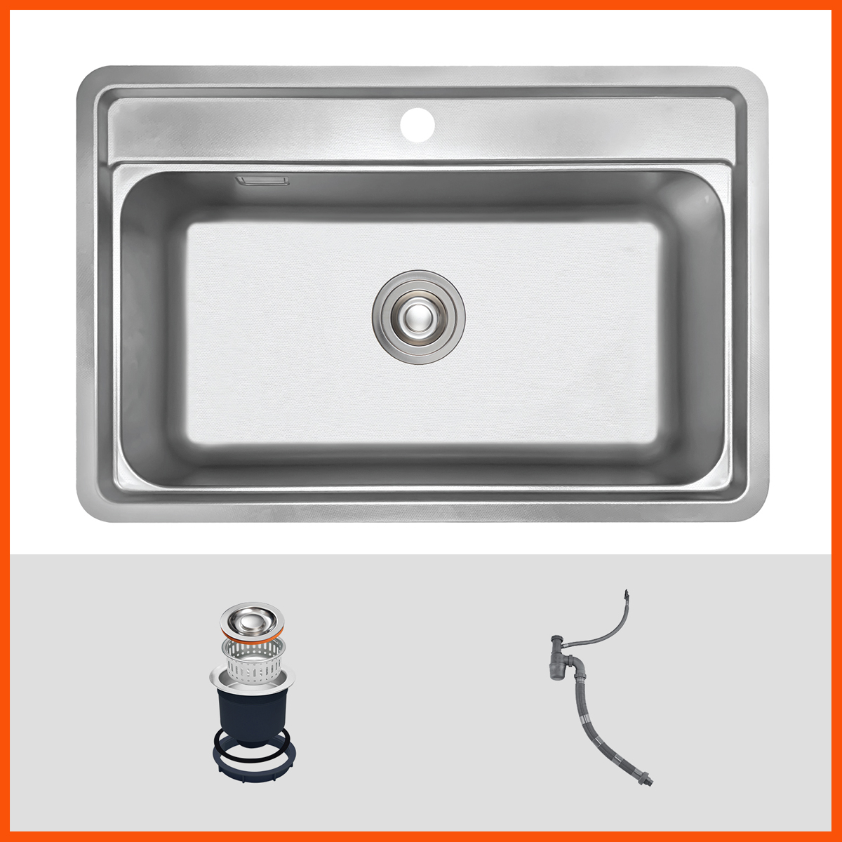 Chậu rửa bát Kluger KW8101FS – S72 inox 304 dày, thiết kế hiện đại, phù hợp bếp nhỏ