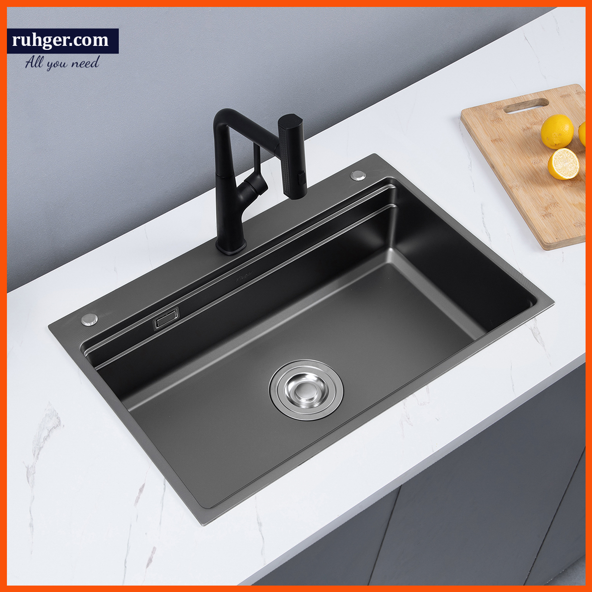 Chậu rửa bát Kluger KWF8161FS thiết kế hiện đại, inox POSCO 304 bền đẹp