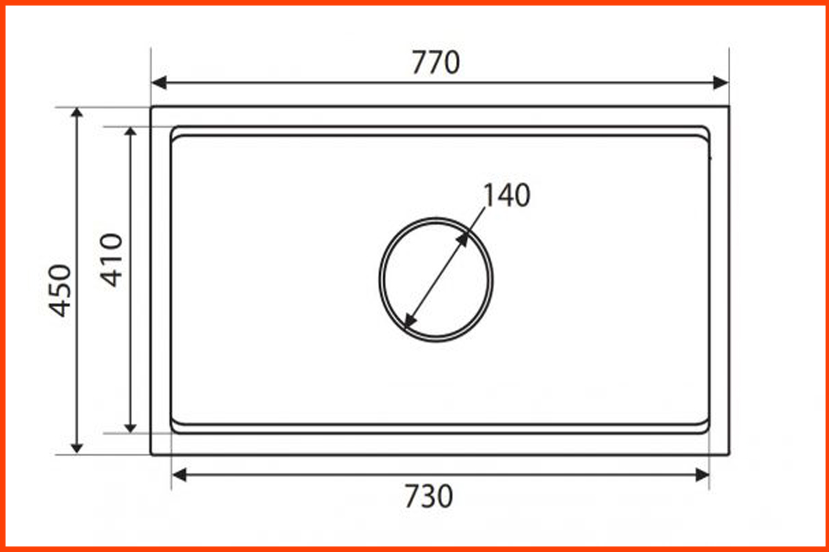 Bảng thông số kỹ thuật chậu rửa bát KP – CR02 – 7745AMG chi tiết