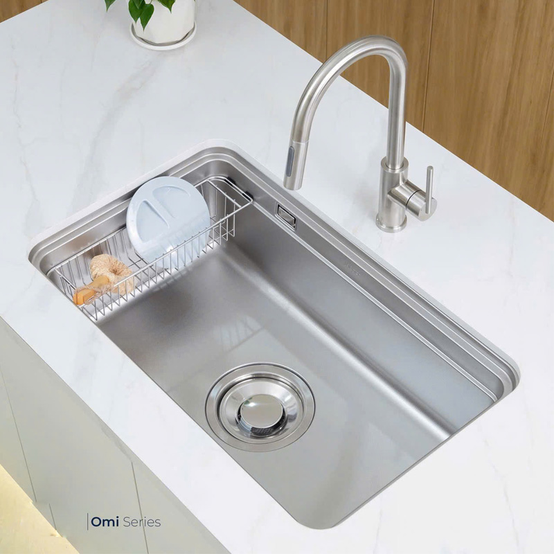 Chậu rửa bát lắp âm bàn đá hiện đại