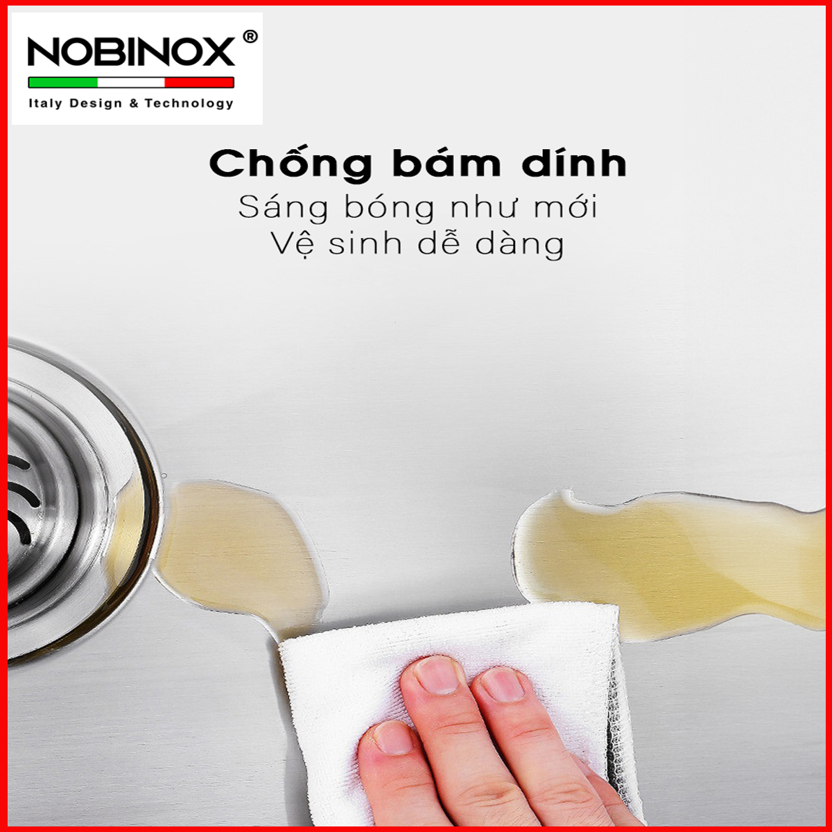 Chậu Rửa Bát NoBiNox NJ557 - Bề mặt sáng bóng, chống gỉ