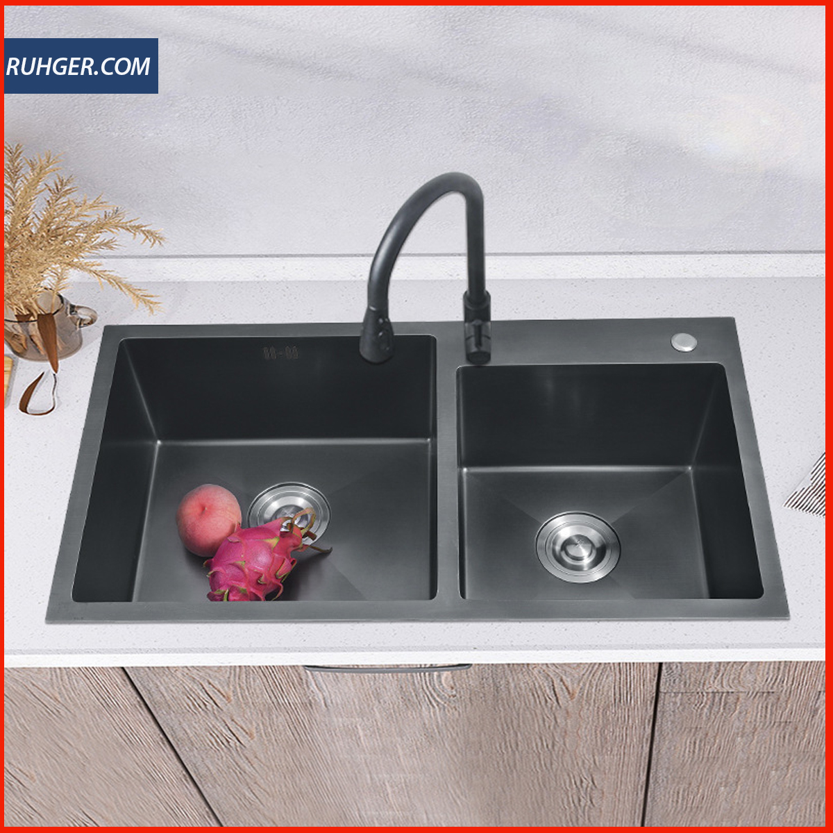 Chậu rửa bát Nano KP – CR03 – 8245L thiết kế 2 hố lệch tiện dụng, tối ưu không gian bếp