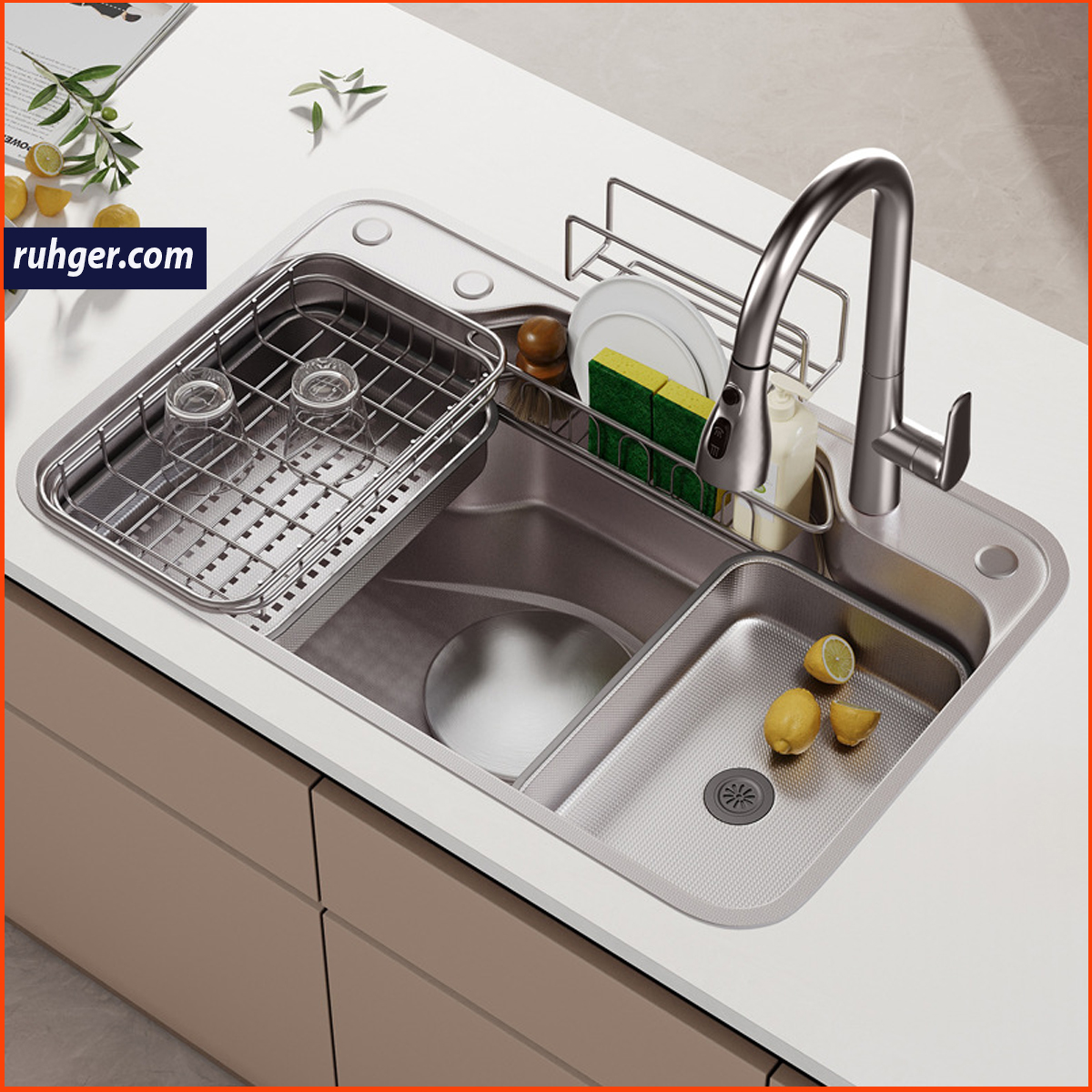 Chậu rửa bát NK8248-1 inox 304 cao cấp, thiết kế sang trọng, phù hợp với mọi không gian bếp