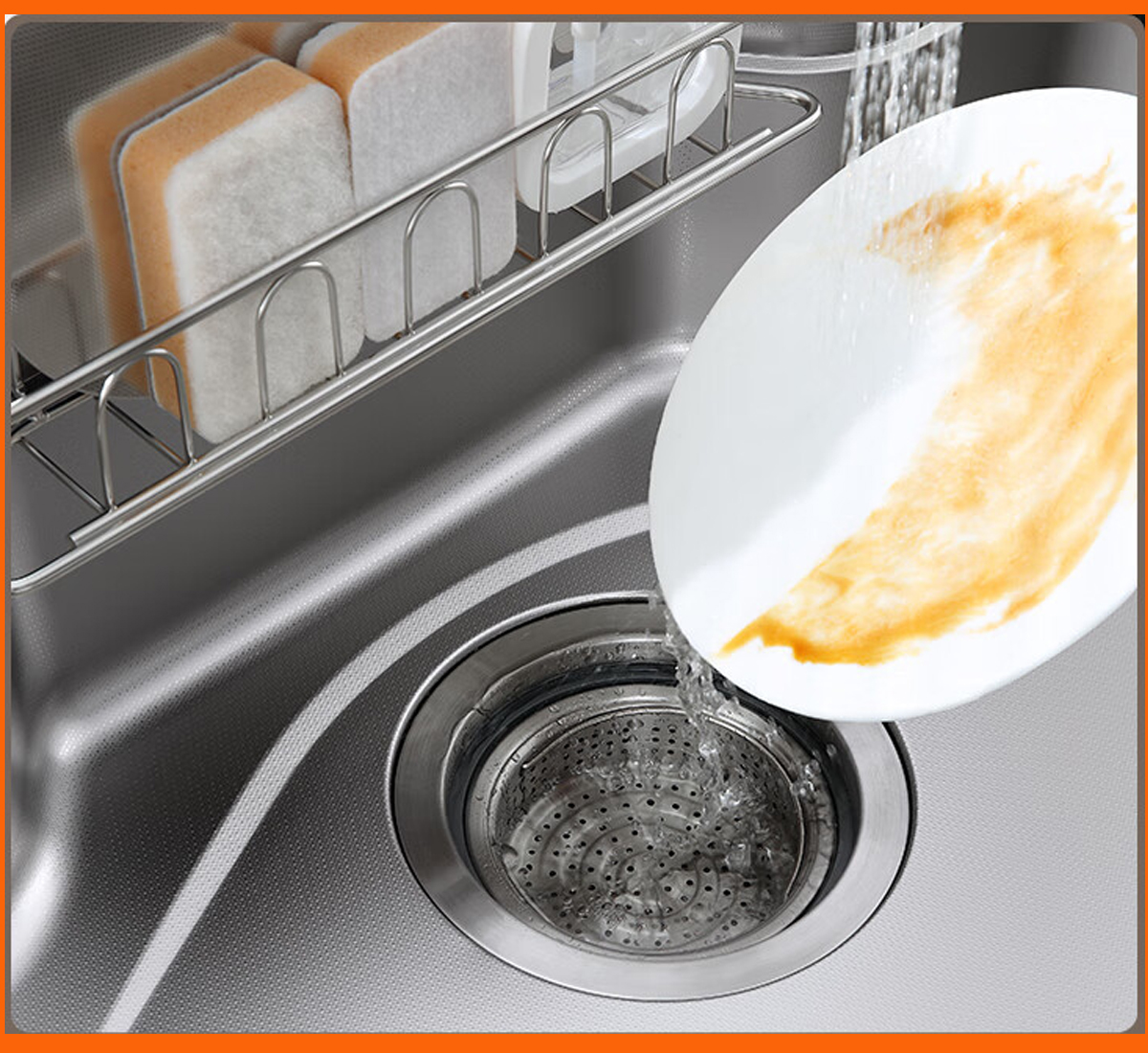 Bát rác 3 lớp của chậu rửa bát NK8248-1 giúp lọc rác tối ưu, chống tắc nghẽn hiệu quả