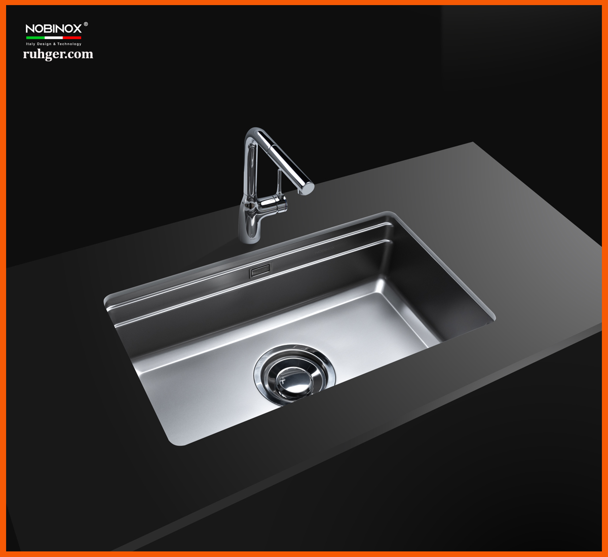 Chậu rửa bát Nobinox LIRA NJ566D inox 304 cao cấp, thiết kế lắp âm sang trọng