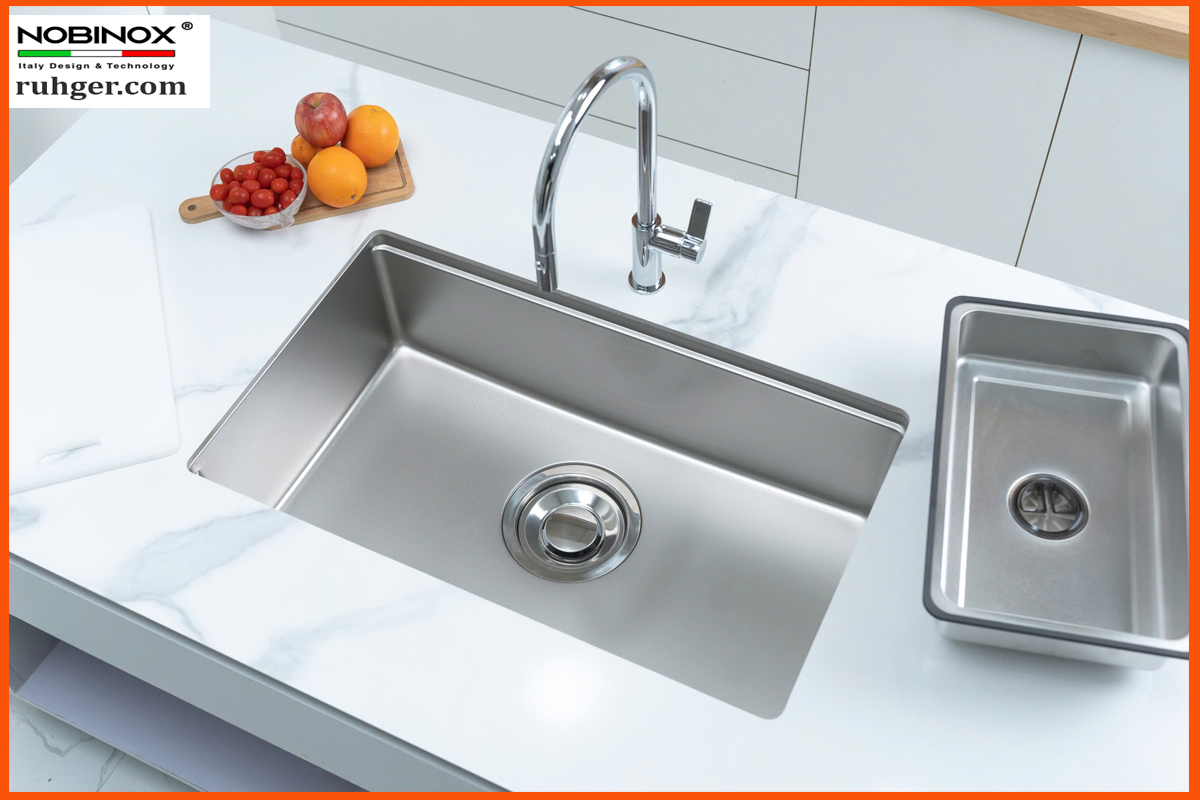 Lắp đặt Chậu Rửa Bát NoBiNox NN974DT âm bàn đá hiện đại