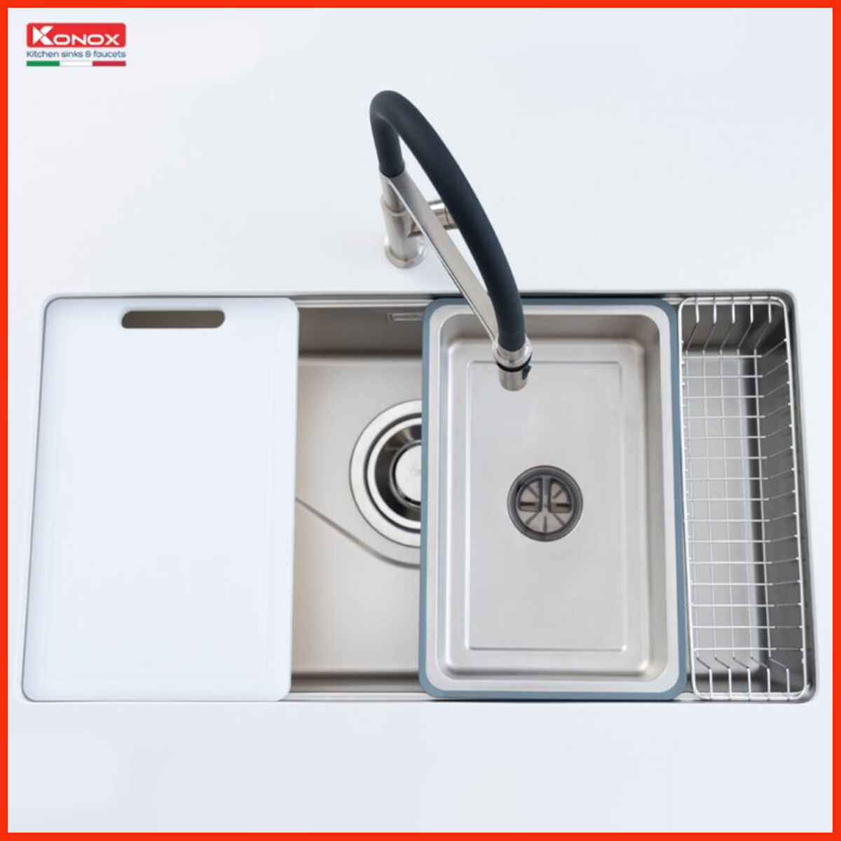 Bộ phụ kiện workstation thông minh đi kèm chậu rửa Konox TARI 8748SR