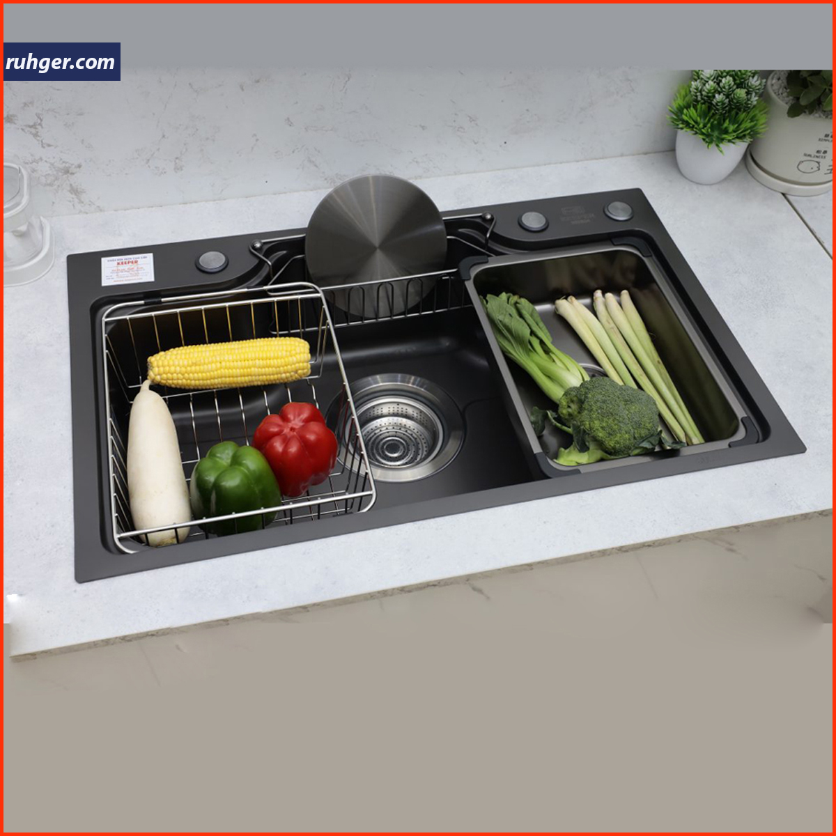 Chậu rửa bát inox SUS304 Kepper KP-CR08-7546BL chống trầy xước, bền đẹp theo thời gian