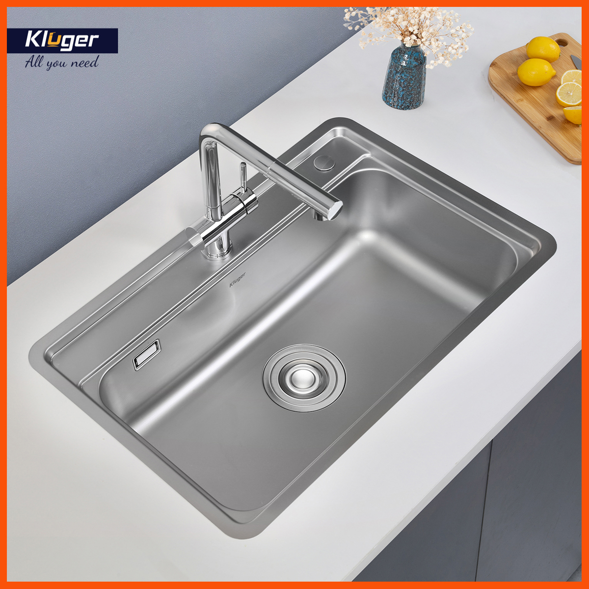 Chậu Kluger KW8101FS thiết kế lòng sâu, dễ vệ sinh, không bắn nước