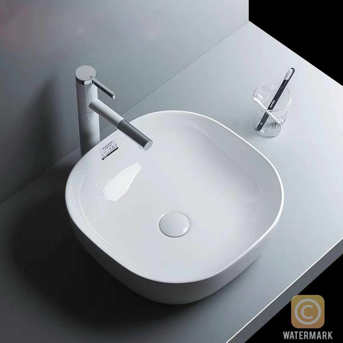 Chậu rửa mặt treo tường men Nano 105A – Chống ố vàng, chống bám bẩn, giữ độ sáng bóng dài lâu