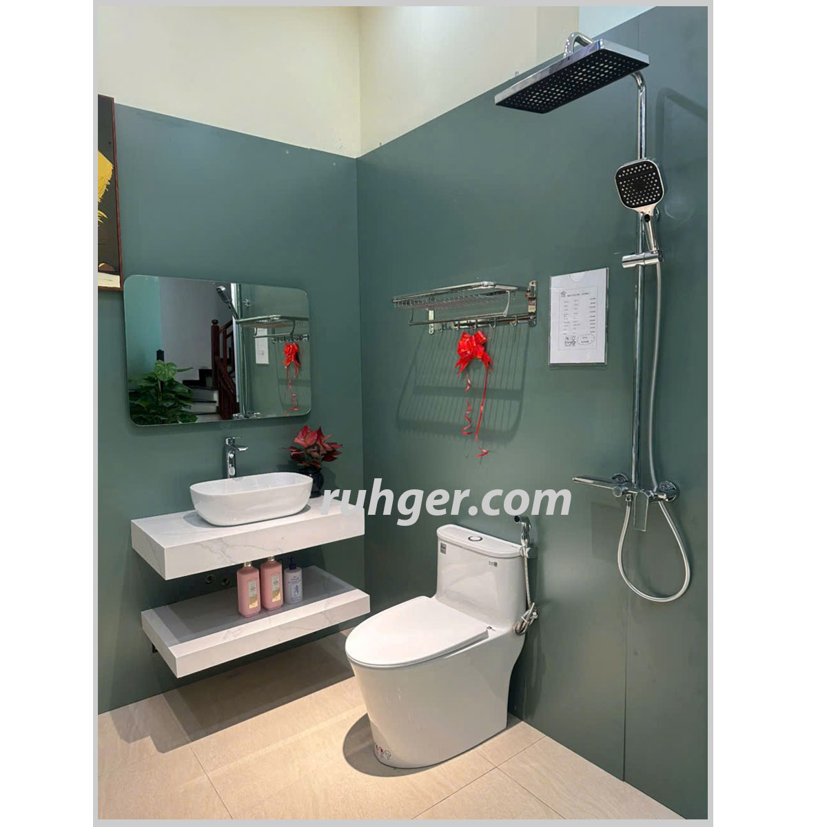 Combo thiết bị vệ sinh CB21 gồm 10 món đồng bộ, hiện đại, chất liệu cao cấp, giá tốt