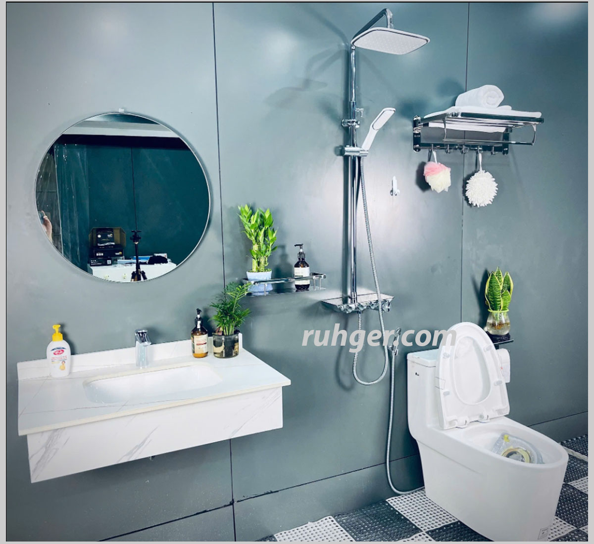 Combo nhà tắm CB28 gồm 10 món thiết bị vệ sinh cao cấp, đồng bộ, hiện đại