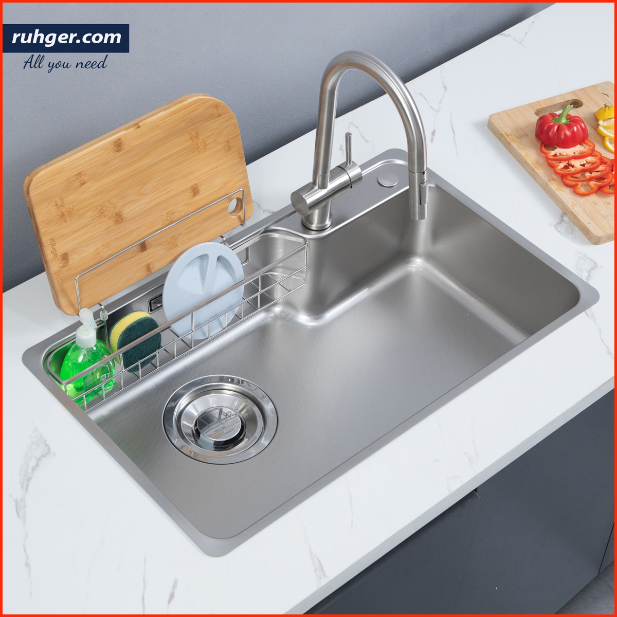 Công nghệ ép khuôn liền khối của chậu rửa bát inox 304 POSCO Kluger KH8048SL Plus