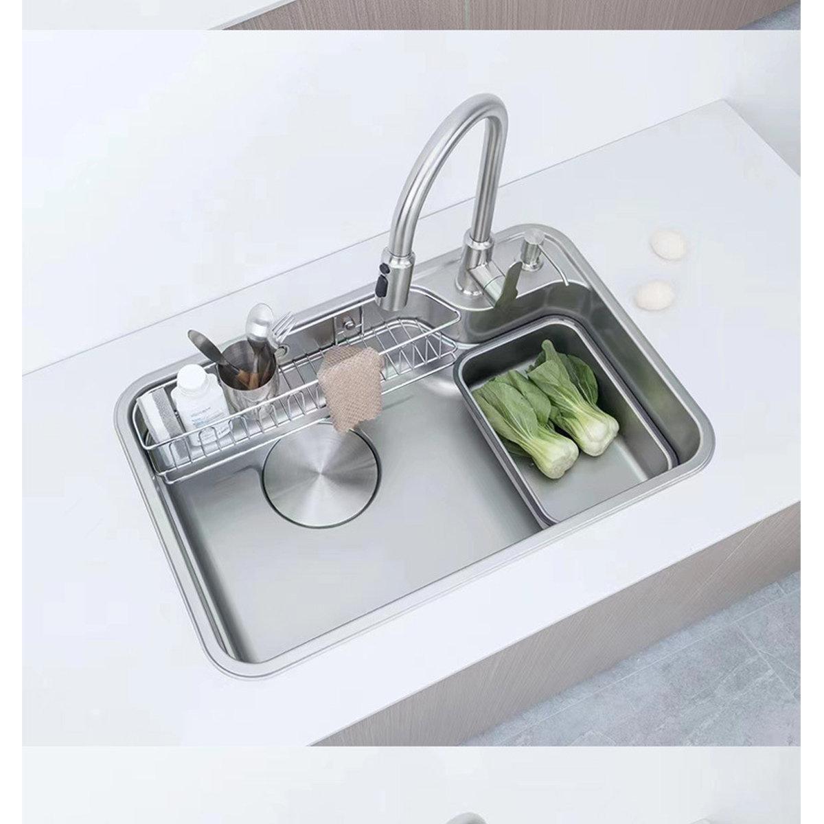 Công nghệ kháng khuẩn Hyperkila-MIC và Nano Ag+ bảo vệ sức khỏe trên chậu rửa KP 7548LUX