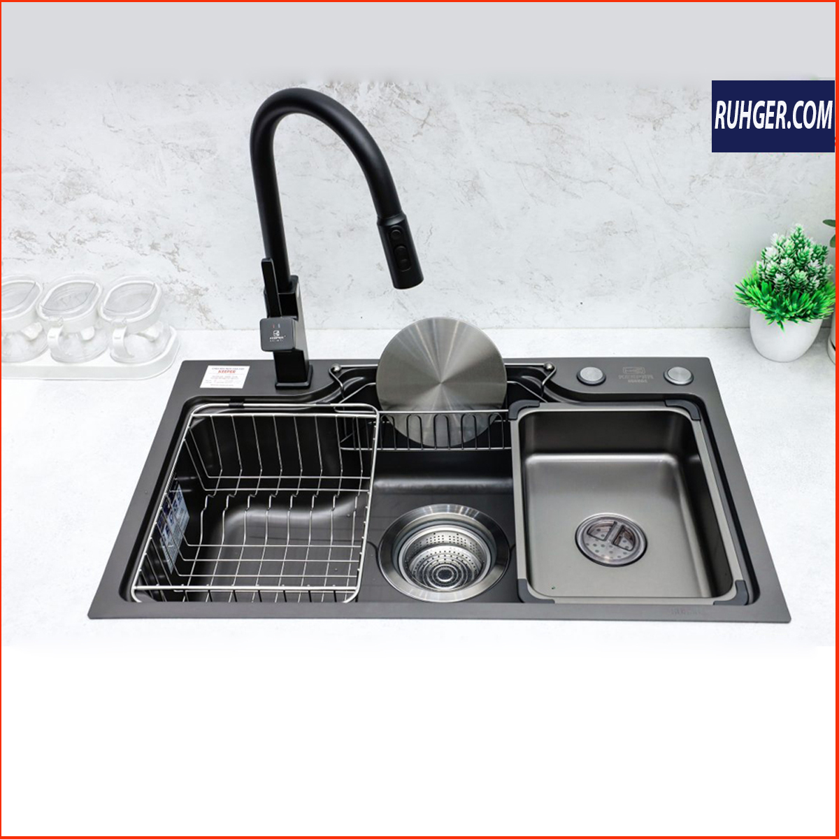 Công nghệ phủ Nano chống bám bẩn, chống trầy xước trên chậu rửa bát Kepper KP-CR08-7546BL