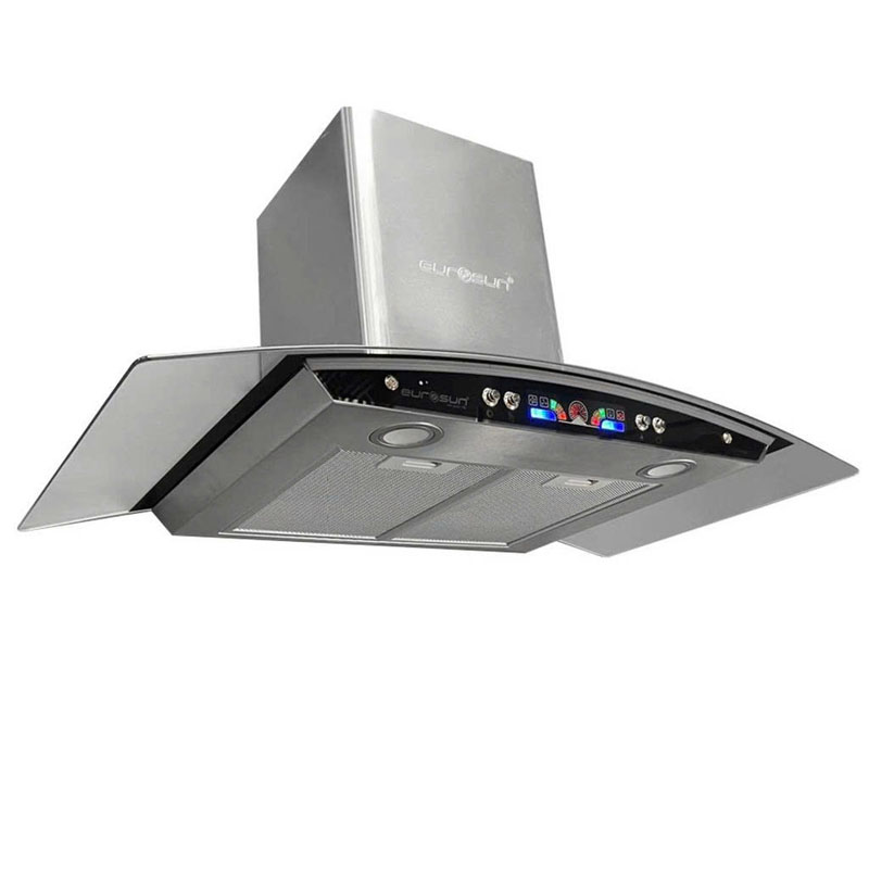 Máy hút mùi Eurosun EH-90K06 với bảng điều khiển phím cơ mềm, 2 tốc độ hút linh hoạt