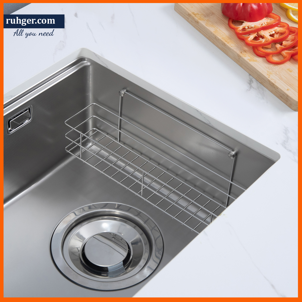 Giỏ đựng đồ inox 304 đi kèm chậu rửa Kluger KY7545SL Basic – gọn gàng tiện lợi