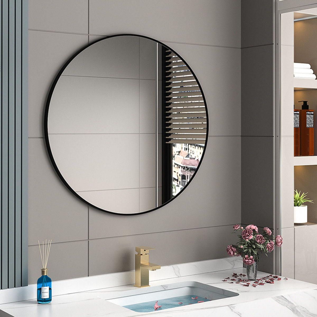 Gương soi bo viền phòng tắm, thiết kế hiện đại, sang trọng, chống mờ, phù hợp mọi không gian