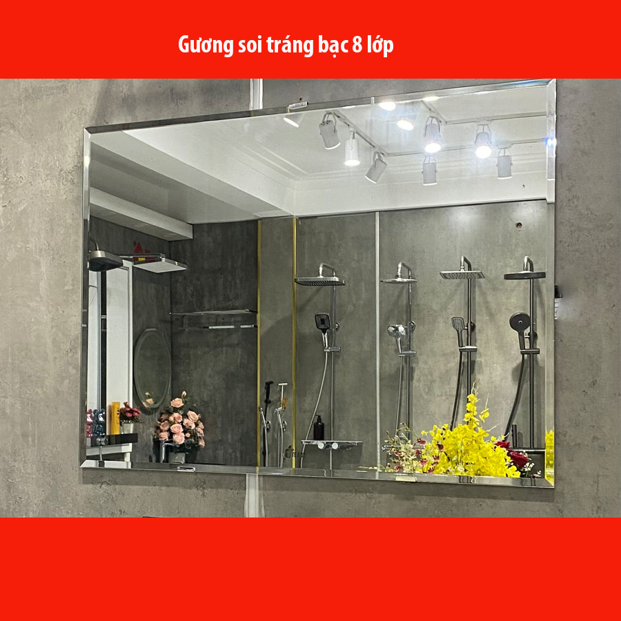 Gương tráng bạc cao cấp SKL03 – Chống hơi nước, phản chiếu sắc nét, không bị ố mốc