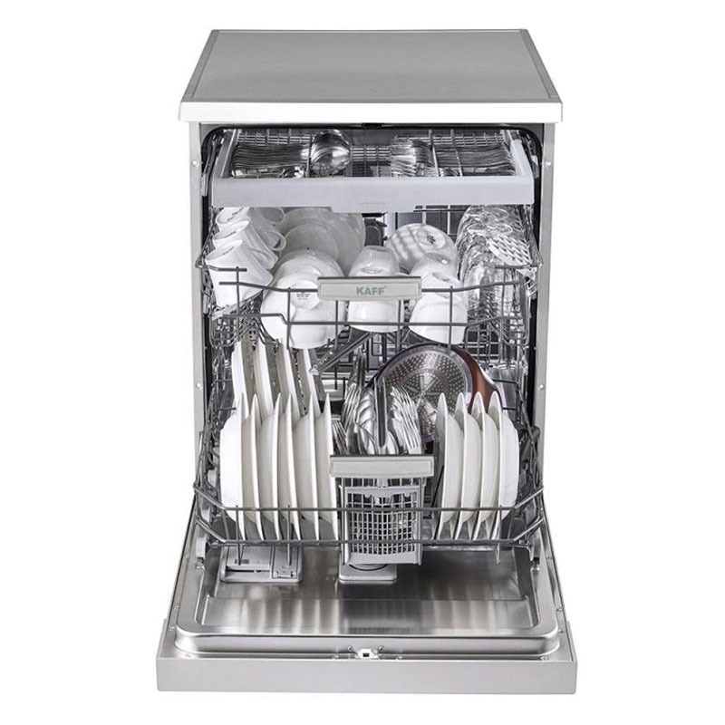 Bên trong máy rửa bát KAFF KF-A45UVTFT với 3 khay chứa linh hoạt