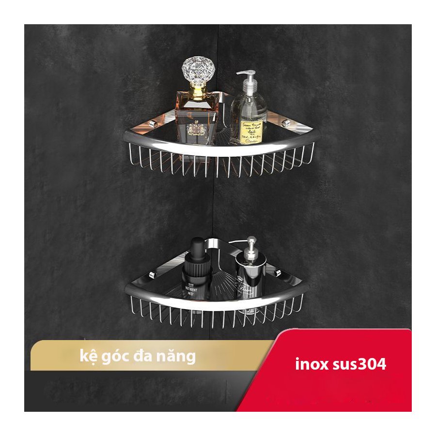 Kệ góc inox 304 đa năng - Thiết kế sang trọng, chống gỉ sét, tối ưu không gian phòng tắm