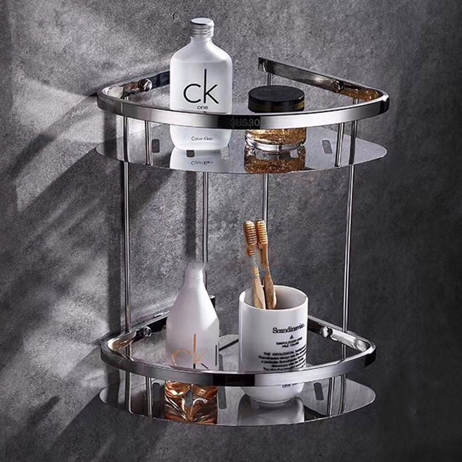 Kệ góc inox 304 RG083 - Thiết kế 2 tầng thông minh, tối ưu không gian phòng tắm