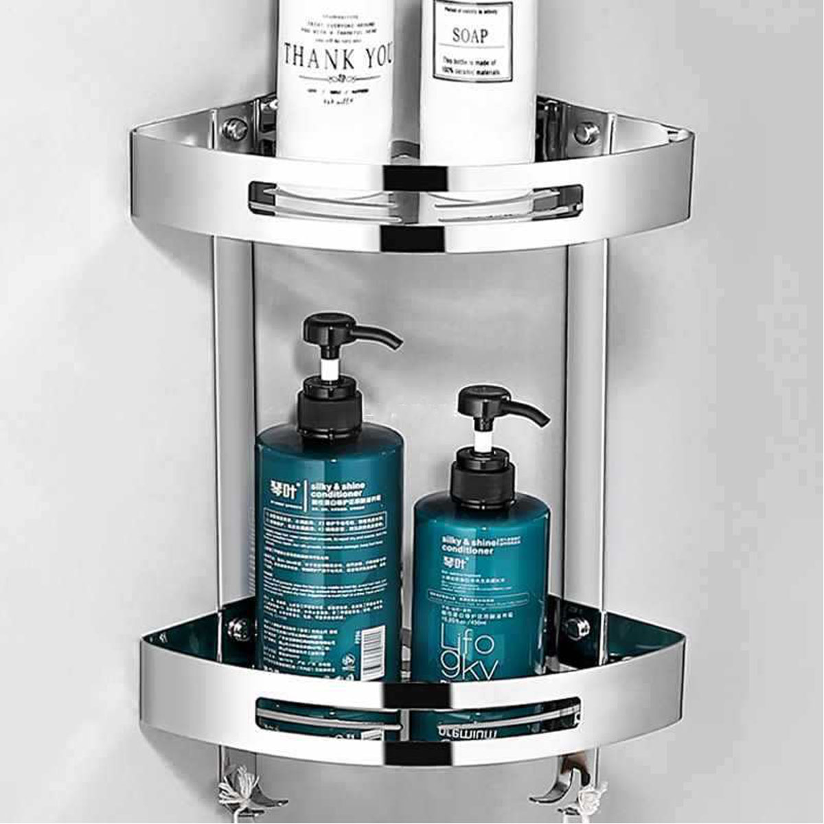 Kệ góc inox cao cấp, chống gỉ sét, chịu lực tốt, giúp tối ưu không gian phòng tắm