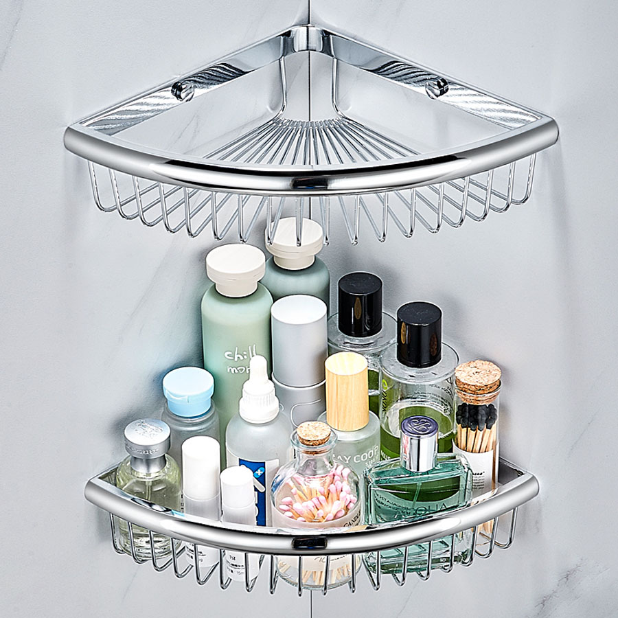 Kệ góc inox RG356 – Thiết kế nan tròn chắc chắn, giúp sắp xếp không gian phòng tắm gọn gàng