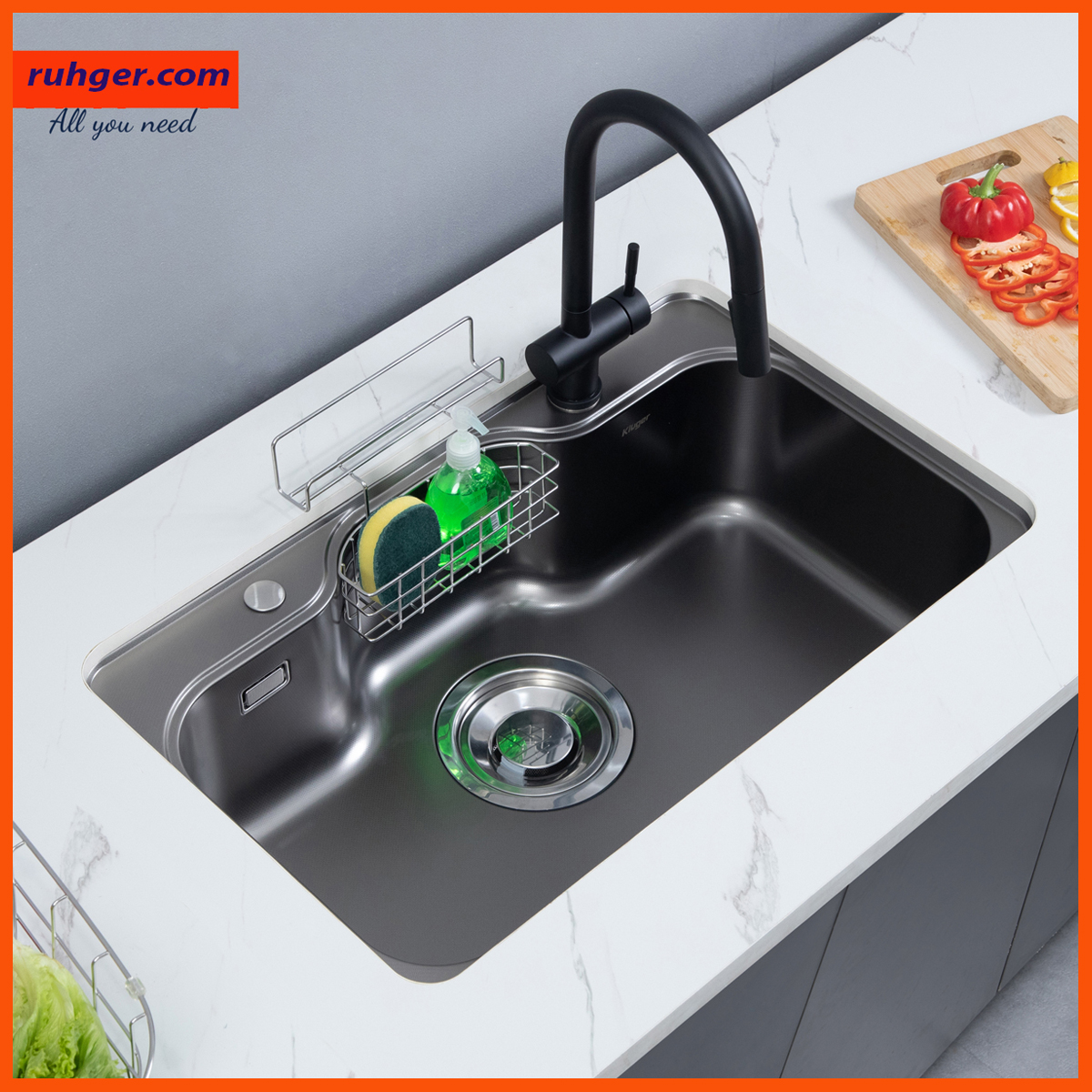 Chậu rửa Kluger KT8050FB lắp đặt thực tế – sang trọng, phù hợp mọi không gian bếp hiện đại