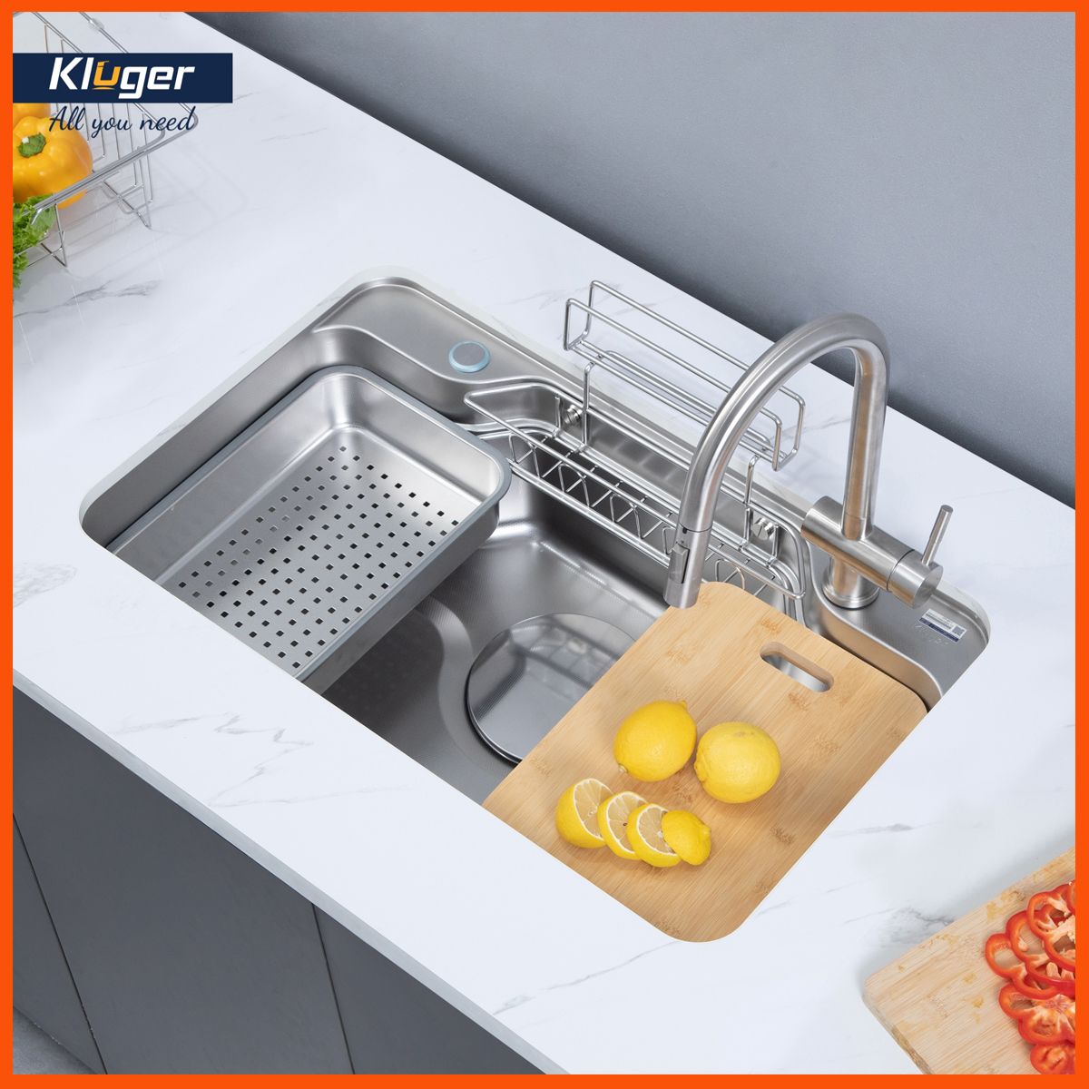 Chậu rửa bát Kluger KF7848FS – S78 Plus lắp đặt thực tế, phù hợp mọi không gian bếp