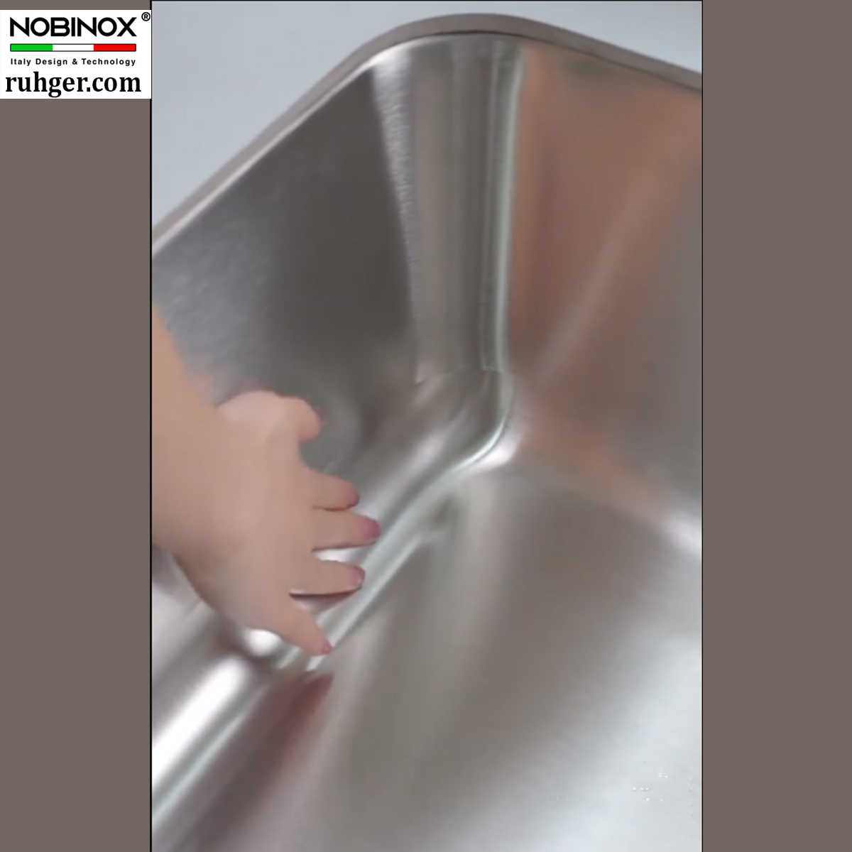 Lòng chậu sâu R60 tăng thể tích, dễ vệ sinh, chống bắn nước hiệu quả