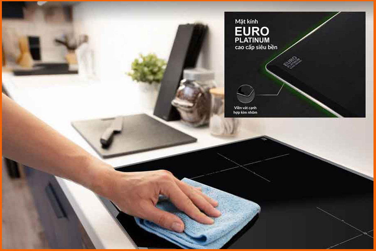 Mặt kính Euro Ceramic chịu lực, chịu nhiệt của bếp từ EU-T708XPro