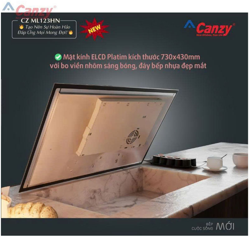 Mặt kính Vitro Ceramic bếp từ Canzy CZ ML123HN sang trọng