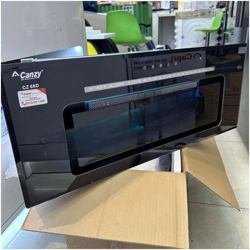 Hình ảnh máy hút mùi Canzy CZ 68D chính hãng, công suất hút mạnh mẽ