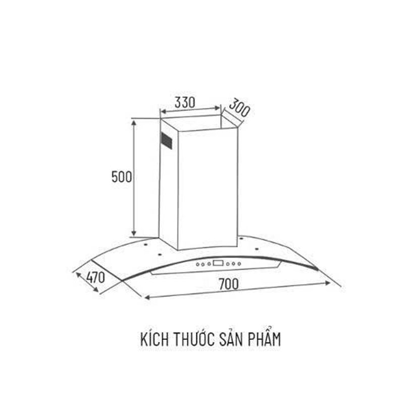 Thông số kỹ thuật Máy hút mùi kính cong Canzy CZ KC3870B