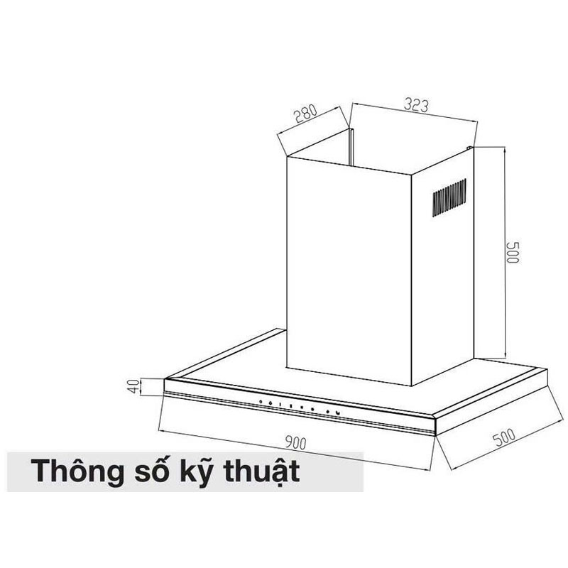 Thông số kỹ thuật Máy hút mùi chữ T Canzy CZ TS900SS