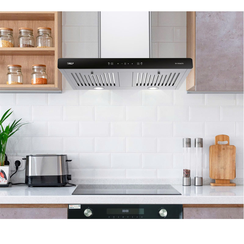 Bảng điều khiển cảm ứng 6 tốc độ trên máy hút mùi EH-R106E7D