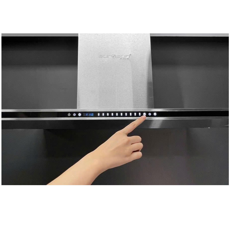 Bảng điều khiển cảm ứng quang Slider 10 tốc độ của máy hút mùi Eurosun EH-90AF75