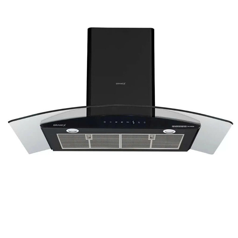 Máy hút mùi GrandX GX H90C62B – kính cong châu Âu, thiết kế sang trọng