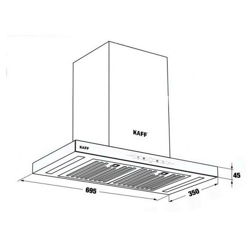 Kích thước 70cm tiêu chuẩn – Máy hút mùi KAFF KF FLAT 7735S BOST