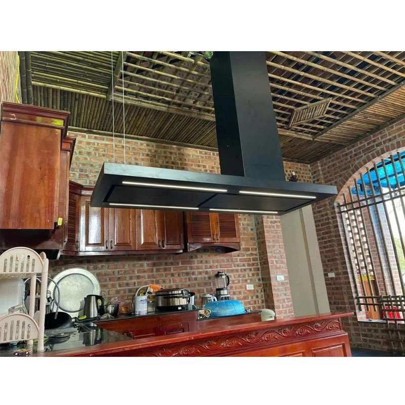 Máy hút mùi KAFF KF-IS1500B LUX khử mùi than hoạt tính và ống thoát D150