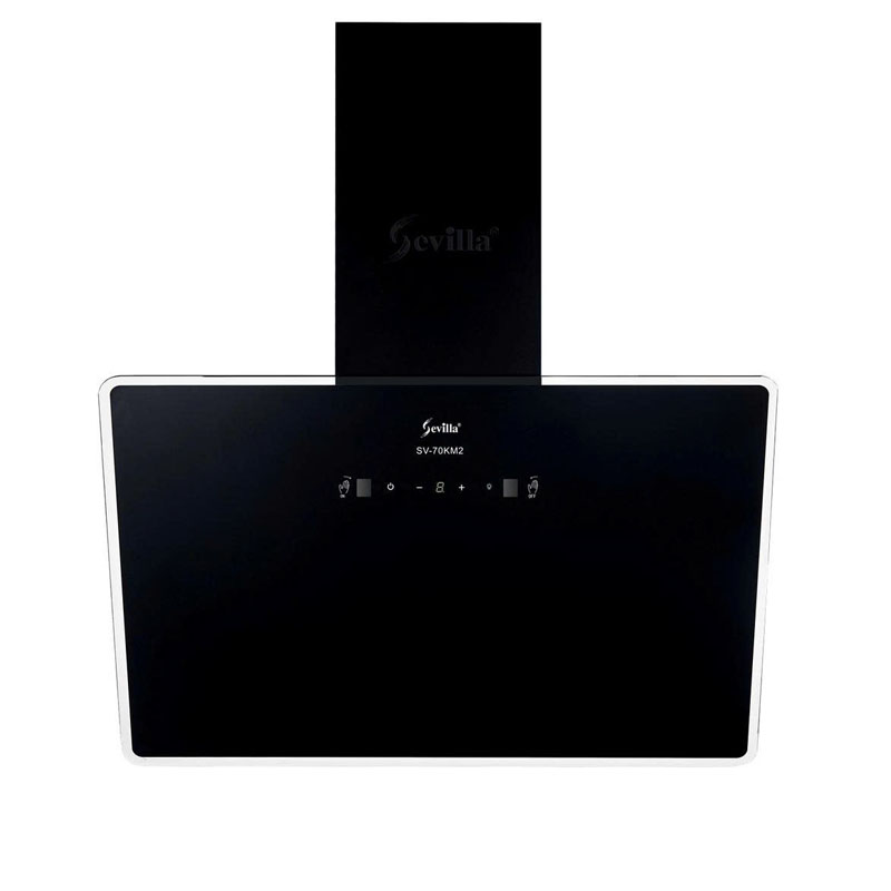 Máy hút mùi Sevilla SV-70KM2 thiết kế kính vát sang trọng, công suất mạnh 1200m³/h.