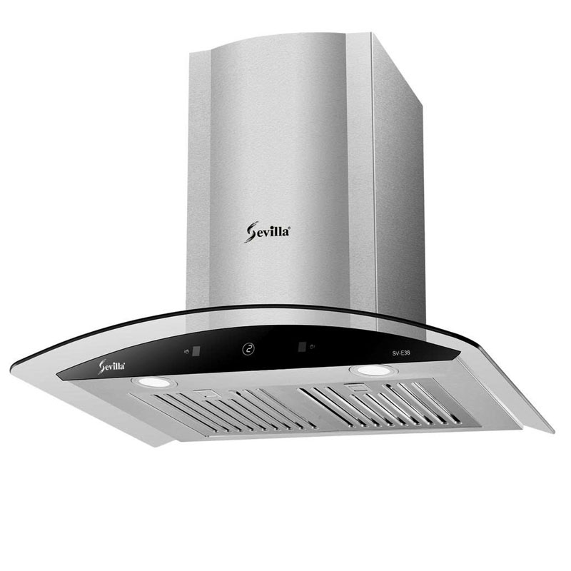 Máy hút mùi Sevilla SV E38 thiết kế kính cong hiện đại