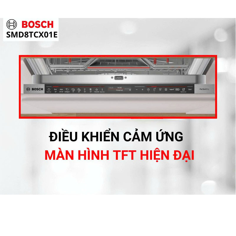 Bảng điều khiển TFT cảm ứng máy rửa bát Bosch SMD8TCX01E Series 8