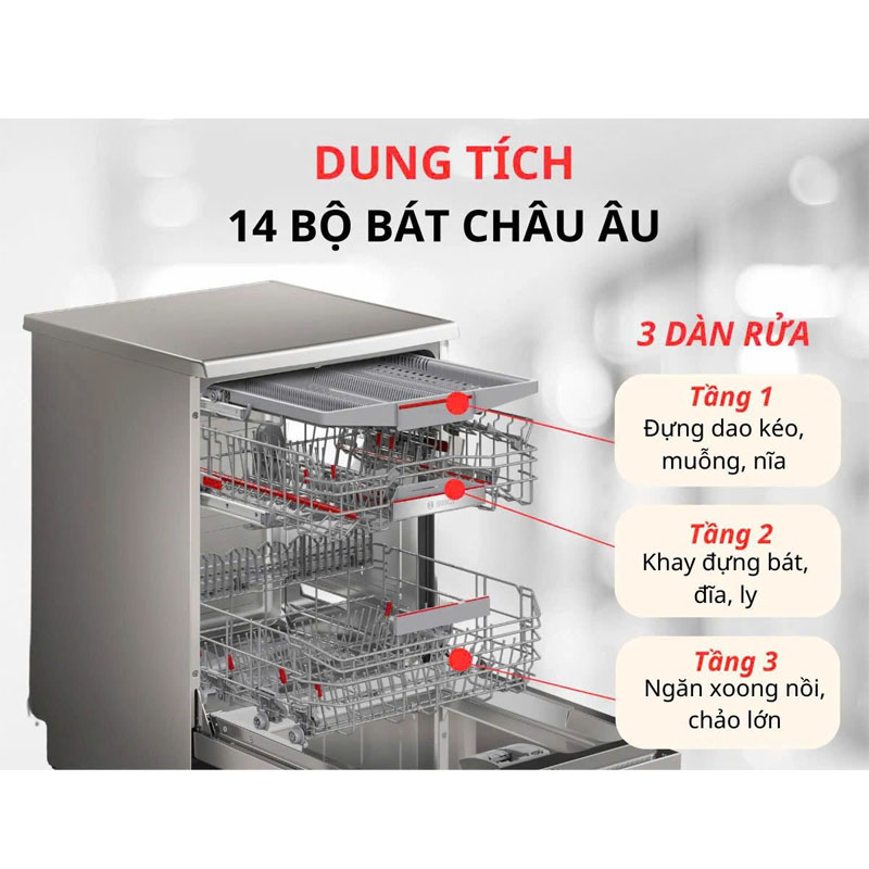 Máy rửa bát Bosch SMS6ECI11E điều khiển từ xa bằng Home Connect