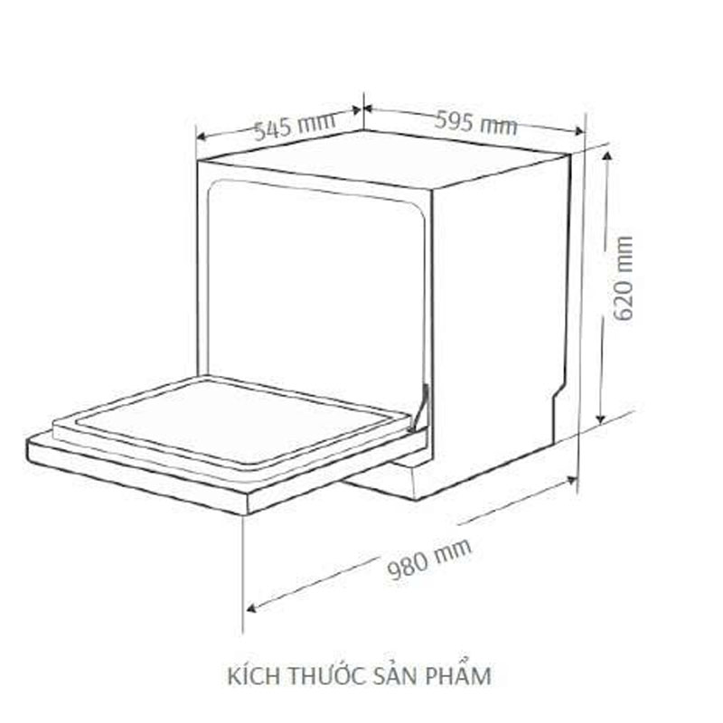 Thông số kỹ thuật chi tiết máy rửa bát Canzy CZ-DE8B05EU tiết kiệm điện nước