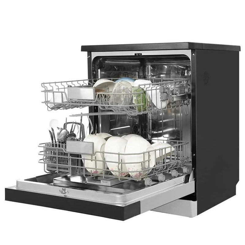 Máy rửa bát Canzy CZ-WSG14PTC với mặt inox trắng bạc sang trọng, dễ vệ sinh